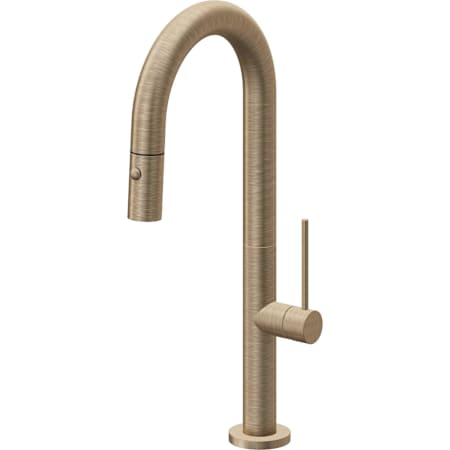 California Faucets Poetto 1.8 GPM Single Hole Pull Down Bar Faucet with ST Series Handle Antique Brass Flat