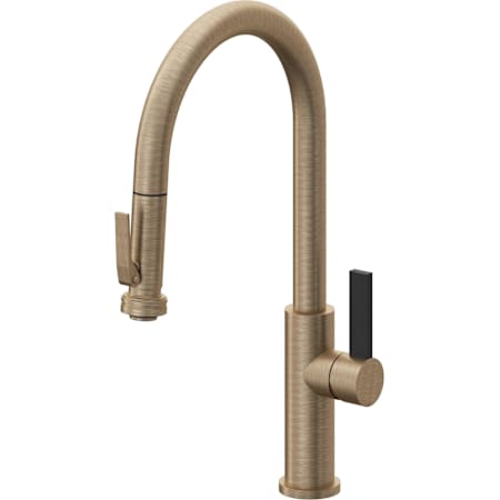 California Faucets Corsano 1.8 GPM Single Hole Pre-Rinse Pull Down Kitchen Faucet - Includes Escutcheon Antique Brass Flat