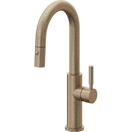 California Faucets Corsano 1.8 GPM Single Handle Single Hole Pull-Down Spray Bar / Prep Faucet Antique Brass Flat