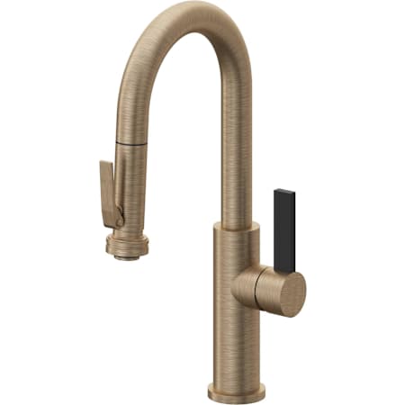 California Faucets Corsano 1.8 GPM Single Hole Pre-Rinse Pull Down Kitchen Faucet - Includes Escutcheon Antique Brass Flat