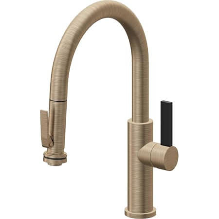 California Faucets Corsano 1.8 GPM Single Hole Pre-Rinse Pull Down Kitchen Faucet - Includes Escutcheon Antique Brass Flat