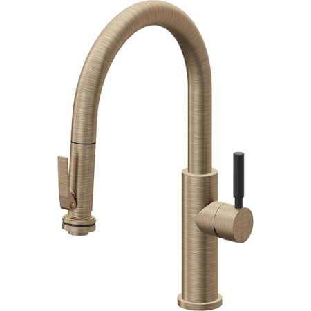 California Faucets Corsano 1.8 GPM Single Hole Pre-Rinse Pull Down Kitchen Faucet - Includes Escutcheon Antique Brass Flat