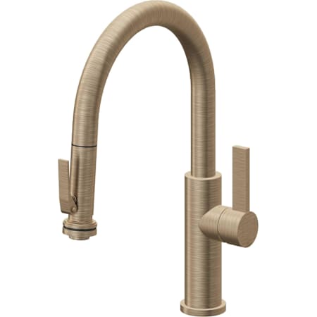 California Faucets Corsano 1.8 GPM Single Hole Pre-Rinse Pull Down Kitchen Faucet - Includes Escutcheon Antique Brass Flat