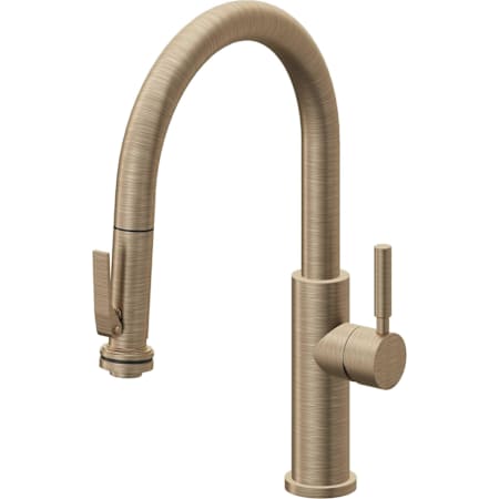 California Faucets Corsano 1.8 GPM Single Hole Pre-Rinse Pull Down Kitchen Faucet - Includes Escutcheon Antique Brass Flat