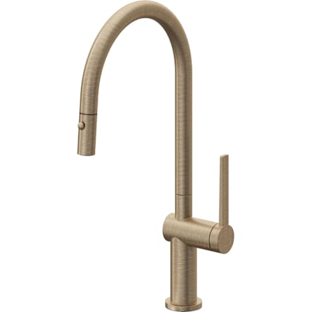 California Faucets La Spezia 1.8 GPM Single Hole Pull Down Kitchen Faucet Antique Brass Flat