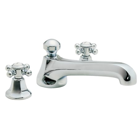 California Faucets Venice Deck Mounted Roman Tub Filler with Double Lever Handles - Rough In Sold Separately Polished Chrome