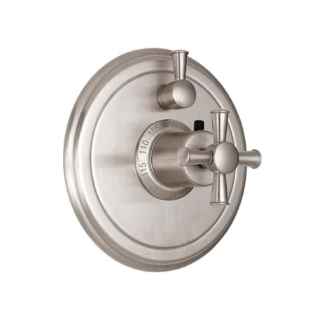 California Faucets Miramar Double Handle Thermostatic Valve Trim Satin Nickel