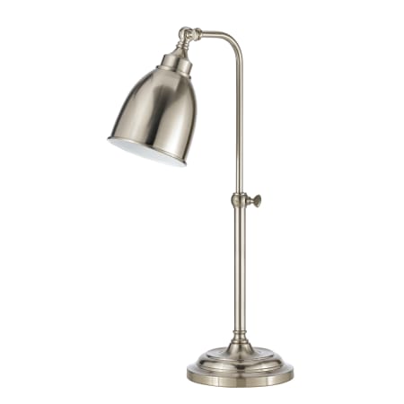 Cal Lighting Pharmacy 1 Light Pedestal Base Desk Lamp Brushed Steel