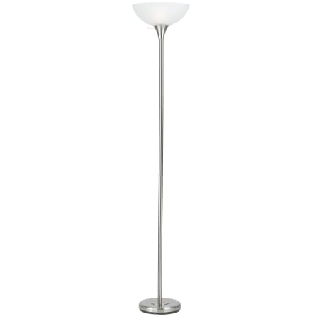 Cal Lighting 1 Light Pedestal Base Torchier Floor Lamp Brushed Steel