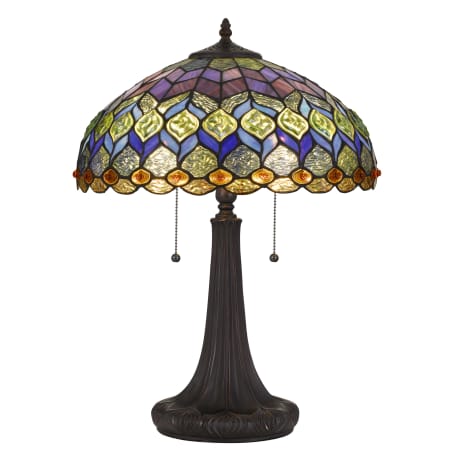 Cal Lighting Tiffany 2 Light 23" Tall Buffet Table Lamp Dark Bronze