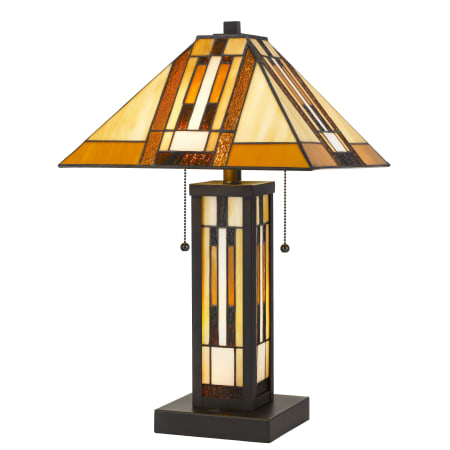 Cal Lighting Tiffany 2 Light 23" Tall Buffet Table Lamp Dark Bronze