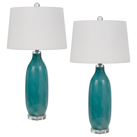 Cal Lighting Pair of (2) Cullman 2 Light 29" Tall Accent Table Lamp Aqua