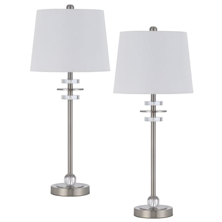 Cal Lighting Pair of (2) Sitka 2 Light 29" Tall Accent Table Lamp Brushed Steel
