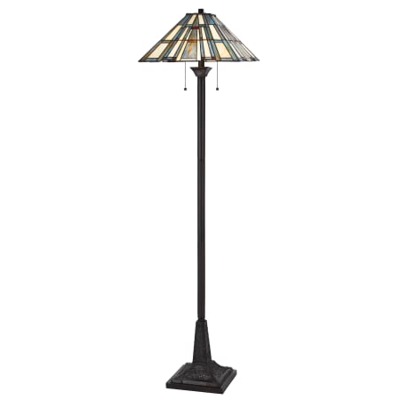 Cal Lighting Tiffany 2 Light 62" Tall Tiffany Floor Lamp Dark Bronze