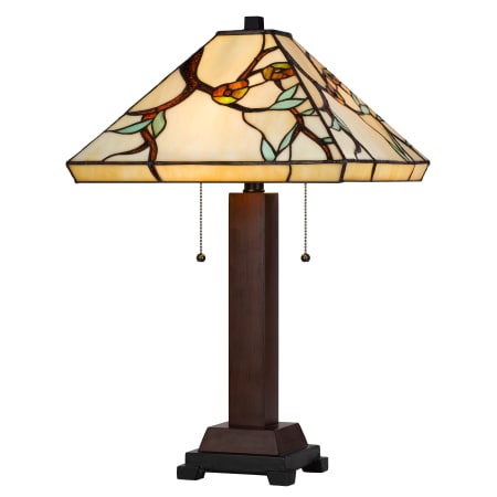 Cal Lighting Tiffany 2 Light 23" Tall Tiffany Table Lamp Dark Bronze / Wood