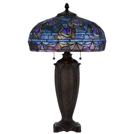 Cal Lighting Tiffany 2 Light 26" Tall Tiffany Table Lamp Dark Bronze