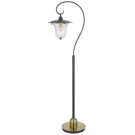 Cal Lighting Walcott 65" Tall Arc Floor Lamp with Crackle Glass Shade Dark Bronze / Antique Brass