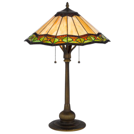 Cal Lighting Armscroft 2 Light 26" Tall Tiffany Table Lamp Bronze