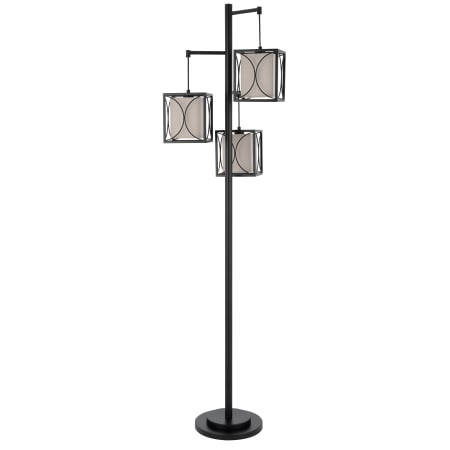 Cal Lighting Lantern 3 Light 73" Tall Tree Floor Lamp Black Iron