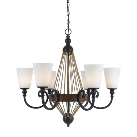 Cal Lighting Monticello 6 Light 1 Tier Chandelier Metal / Wood