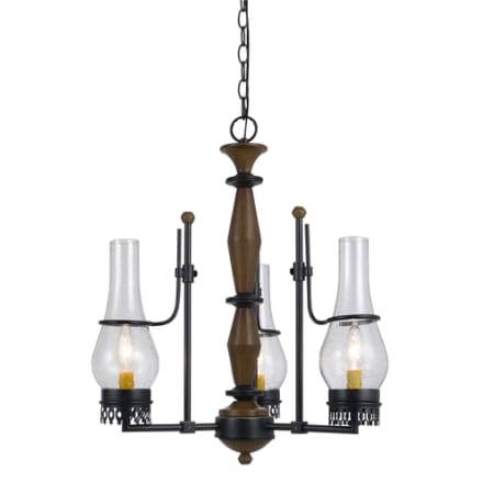 Cal Lighting Monticello 3 Light 1 Tier Chandelier Metal / Wood