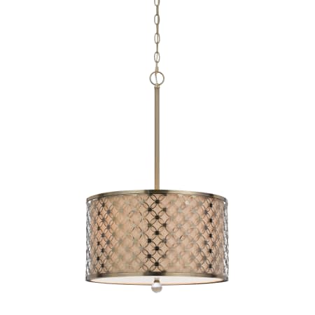 Cal Lighting Myrtle 3 Light Chandelier Antiqued Brass