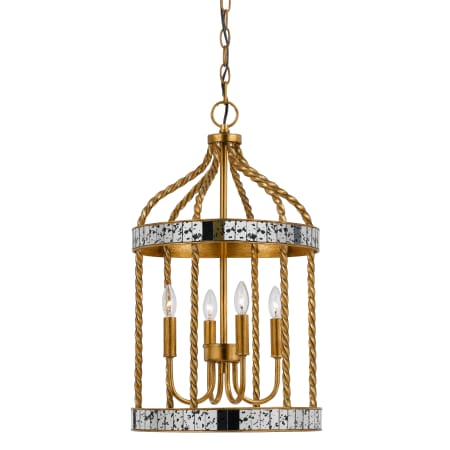Cal Lighting Glenwood 4 Light Chandelier French Gold / Antiqued Mirror