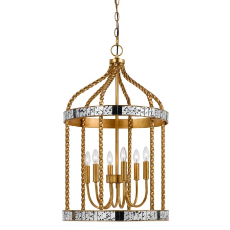 Cal Lighting Glenwood 6 Light Chandelier French Gold / Antiqued Mirror