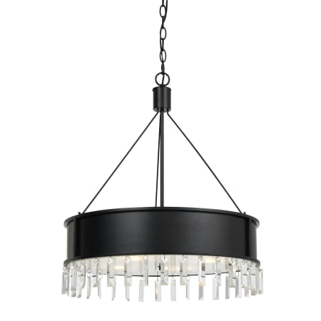 Cal Lighting Roby 4 Light 25" Wide Chandeliers with Black Metal Shade and Crystal Accents Iron