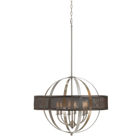 Cal Lighting Willow 6 Light 26.125" Wide Single Tier Globe Chandelier Brushed Steel