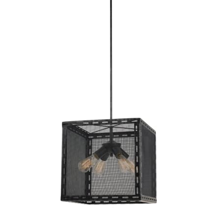 Cal Lighting Evanston 4 Light 16" Wide Single Pendant with Black Mesh Shade Iron