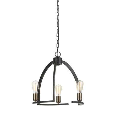 Cal Lighting Kinder 3 Light 19" Wide Ring Chandelier Dark Bronze