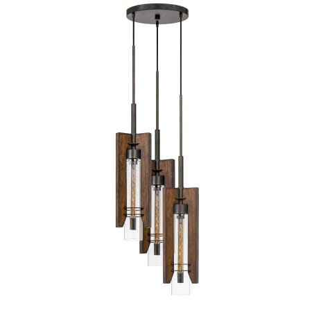 Cal Lighting Almeria 3 Light 14" Wide Multi Light Pendant Pine / Iron