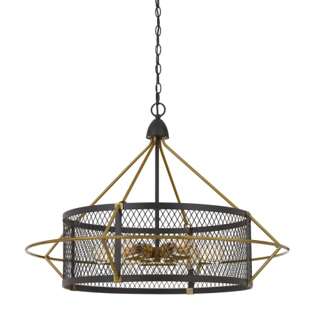 Cal Lighting Caserta 6 Light 33" Wide Drum Chandelier Antique Brass / Black