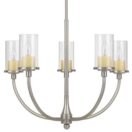 Cal Lighting Jervis 5 Light 27" Wide Pillar Candle Chandelier Brushed Steel