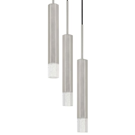 Cal Lighting 3 Light 8" Wide LED Multi Light Pendant Brushed Steel