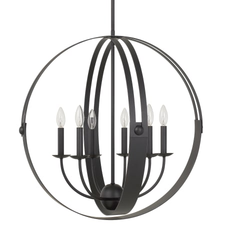 Cal Lighting Valais 6 Light 27" Wide Taper Candle Style Chandelier Matte Black