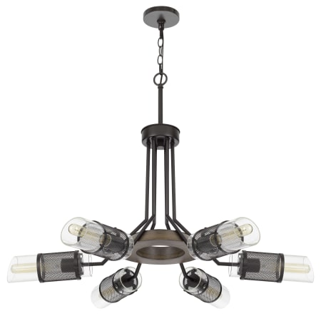 Cal Lighting Savona 6 Light 36" Wide Chandelier Wood / Black