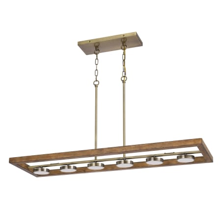 Cal Lighting Kelso 45" Wide LED Linear Chandelier Antique Brass