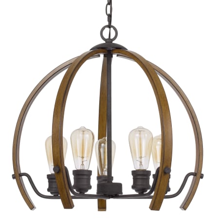 Cal Lighting Riverton 5 Light 22" Wide Chandelier Wood