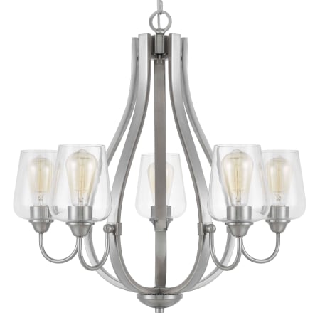 Cal Lighting Newport 5 Light 26" Wide Chandelier Brushed Steel