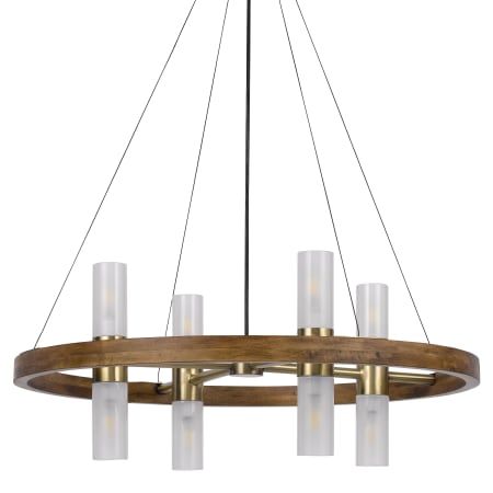 Cal Lighting Hempstead 8 Light 32" Wide Ring Chandelier Wood / Antique Brass