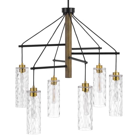 Cal Lighting Williston 6 Light 32" Wide Sputnik Chandelier Antique Brass / Wood