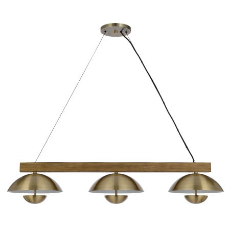 Cal Lighting Lakeland 47" Wide LED Linear Pendant Antique Brass / Wood
