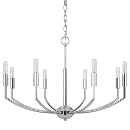 Cal Lighting Maxton 8 Light 30" Wide Candle Style Chandelier Chrome