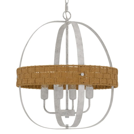 Cal Lighting Barton 4 Light 21" Wide Pendant with Burlap Accents White Washed