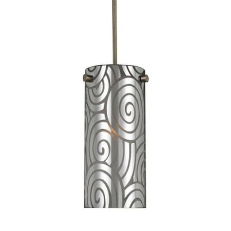 Cal Lighting 1 Light Uni-Pack Full Sized Pendant with Grey Shade Brushed Steel