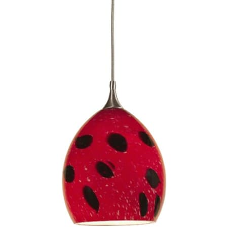 Cal Lighting 1 Light Uni-Pack Mini Pendant with Red Shade Brushed Steel