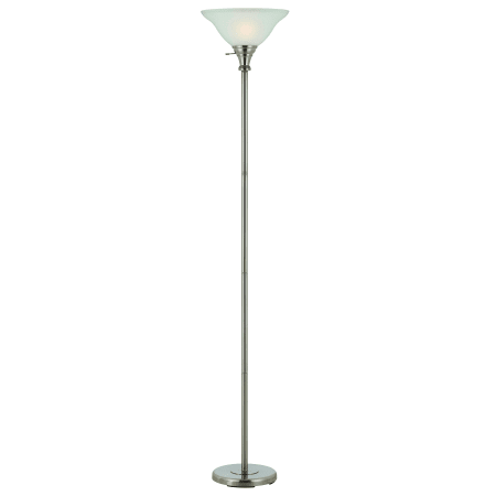 Cal Lighting 1 Light Pedestal Base Torchier Floor Lamp Brushed Steel