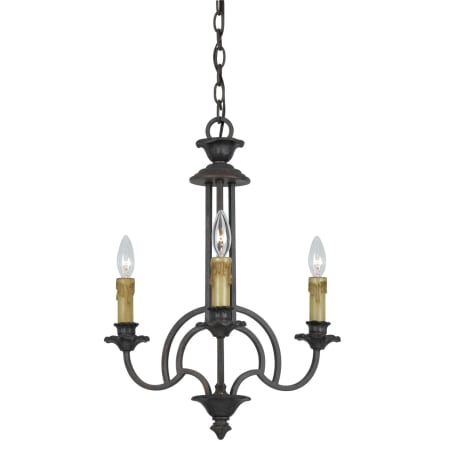 Cal Lighting Elberton 3 Light Single Tier Chandelier English Bronze